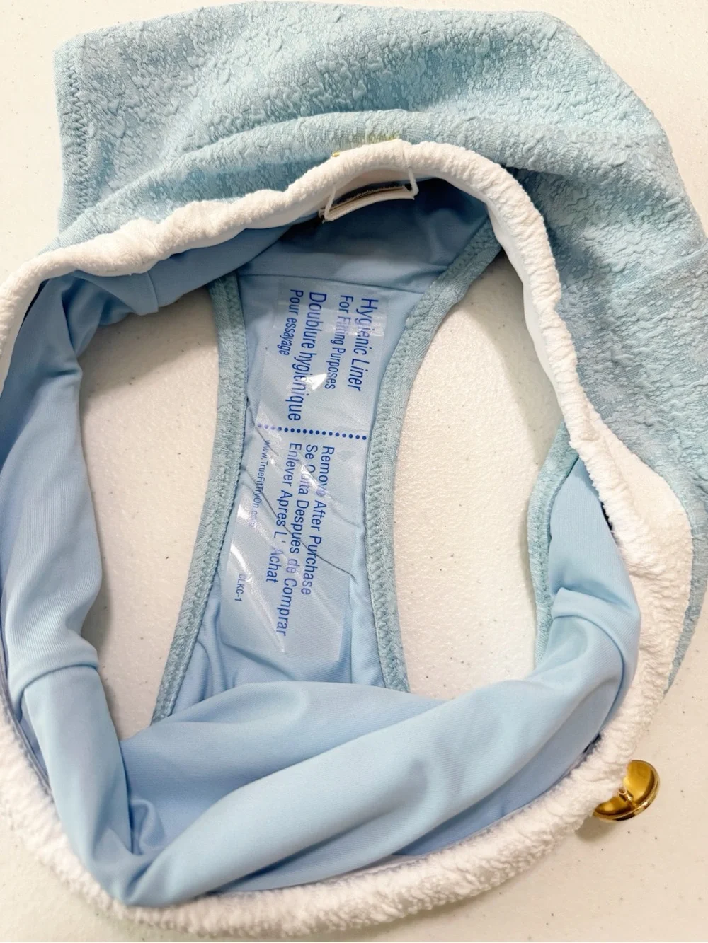 L’AGENCE Vanessa High Cut Bikini Swim Bottom Blue NWT Large